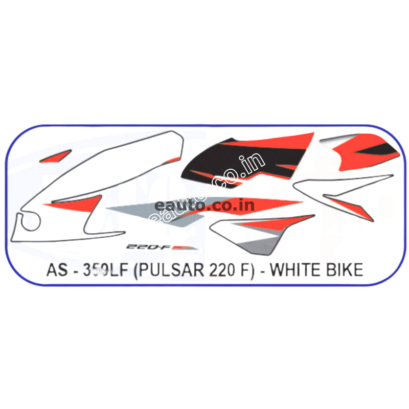 Graphics Sticker Set for Bajaj Pulsar 220 F | White Vehicle
