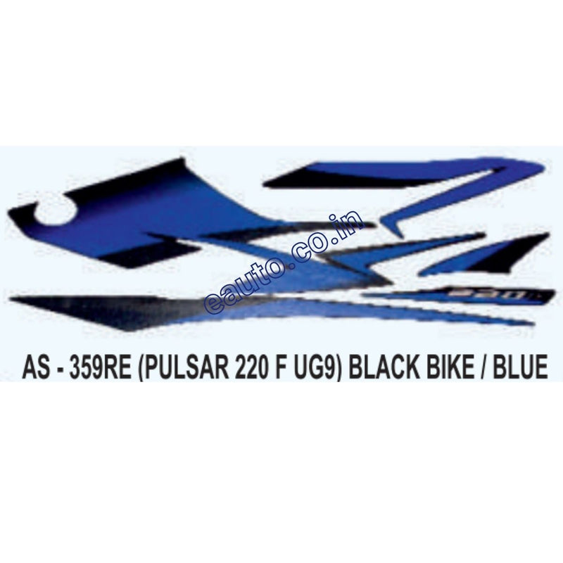 Graphics Sticker Set for Bajaj Pulsar 220 F UG9 | Black Vehicle | Blue Sticker