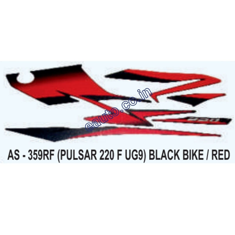 Graphics Sticker Set for Bajaj Pulsar 220 F UG9 | Black Vehicle | Red Sticker