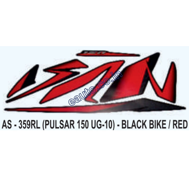 Graphics Sticker Set for Bajaj Pulsar 150 UG10 | Black Vehicle | Red Sticker