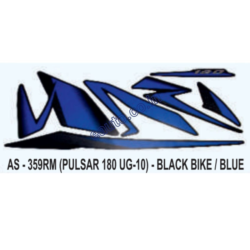 Graphics Sticker Set for Bajaj Pulsar 180 UG10 | Black Vehicle | Blue Sticker