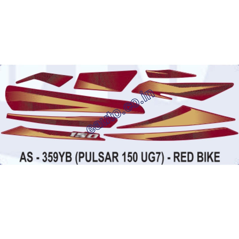 Graphics Sticker Set for Bajaj Pulsar 150 UG7 | Red Vehicle