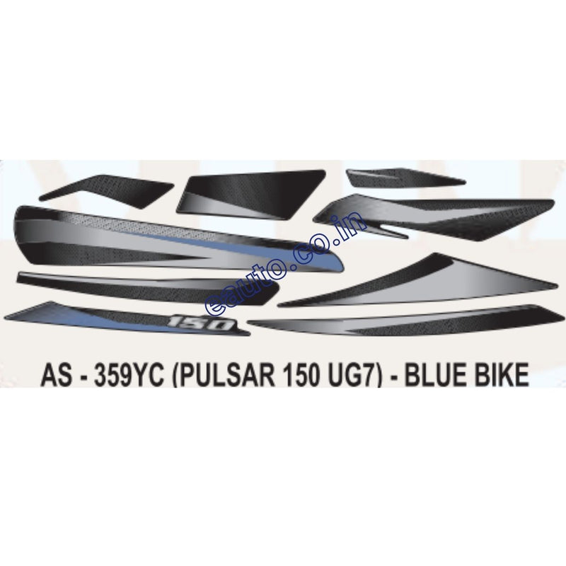 Graphics Sticker Set for Bajaj Pulsar 150 UG7 | Blue Vehicle