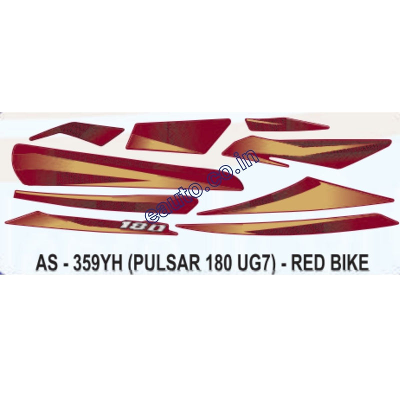 Graphics Sticker Set for Bajaj Pulsar 180 UG7 | Red Vehicle