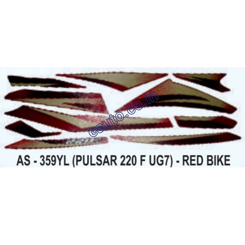Graphics Sticker Set for Bajaj Pulsar 220 F UG7 | Red Vehicle