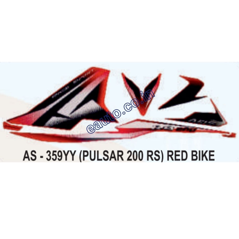 Graphics Sticker Set for Bajaj Pulsar RS 200 | Red Vehicle