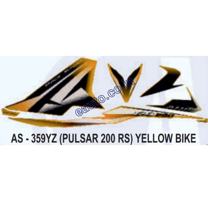 Graphics Sticker Set for Bajaj Pulsar RS 200 | Yellow Vehicle