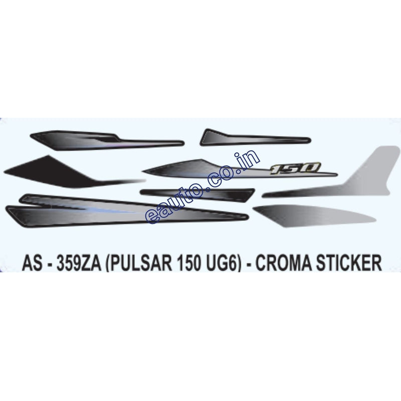 Graphics Sticker Set for Bajaj Pulsar 150 UG6 | Chrome Sticker