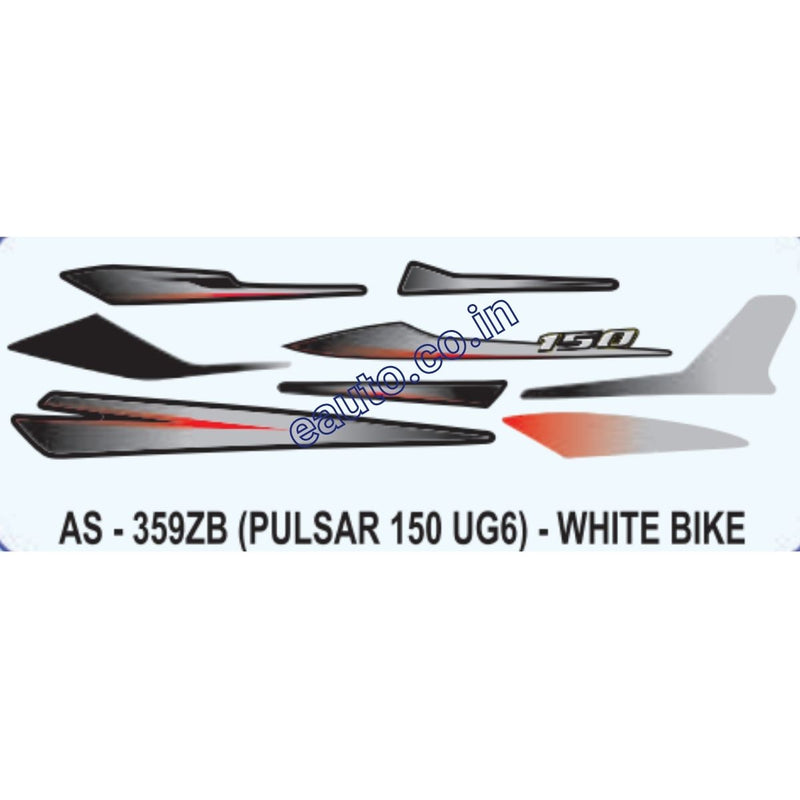 Graphics Sticker Set for Bajaj Pulsar 150 UG6 | White Vehicle
