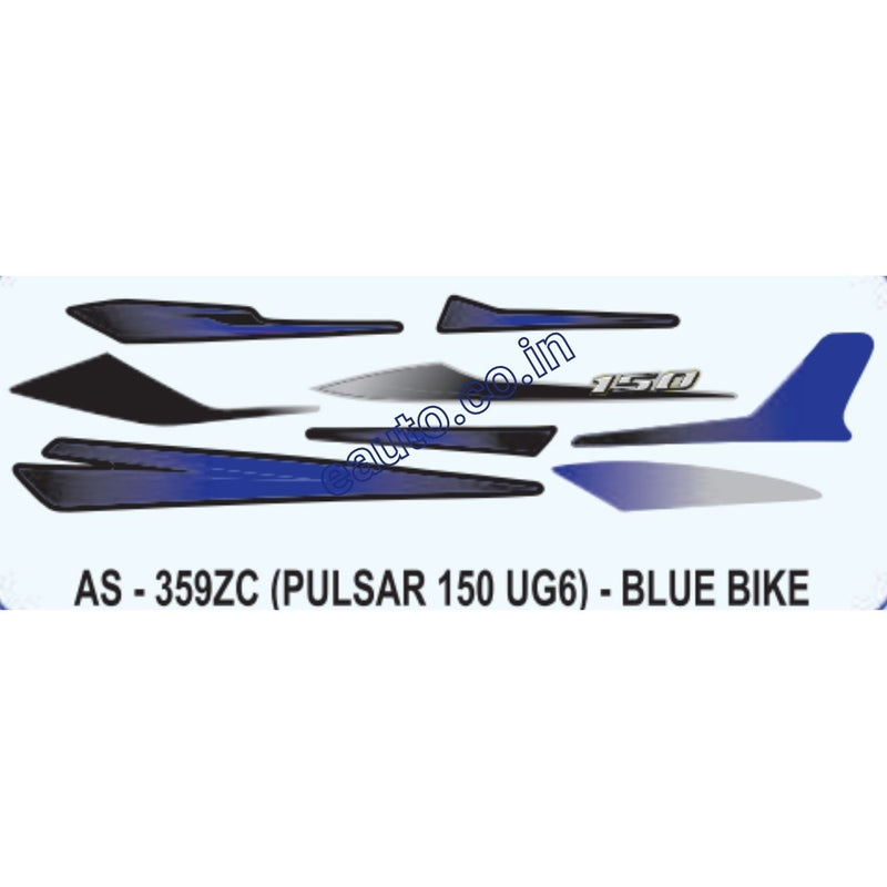 Graphics Sticker Set for Bajaj Pulsar 150 UG6 | Blue Vehicle