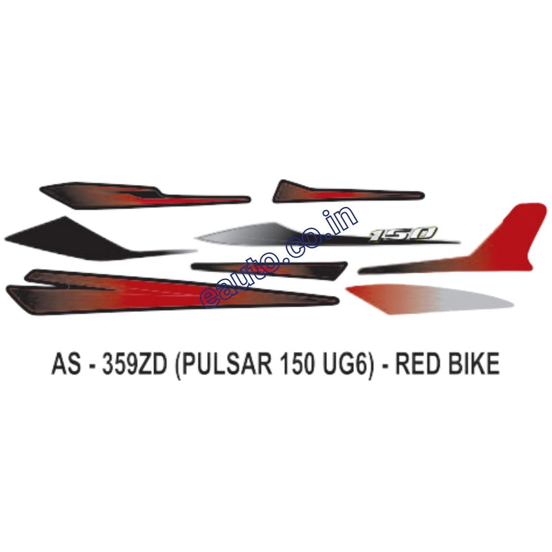 Graphics Sticker Set for Bajaj Pulsar 150 UG6 | Red Vehicle