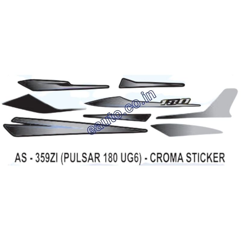 Graphics Sticker Set for Bajaj Pulsar 180 UG6 | Chrome Sticker