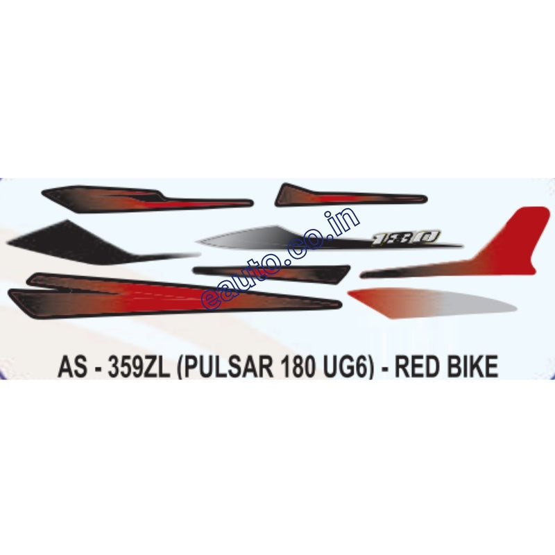 Graphics Sticker Set for Bajaj Pulsar 180 UG6 | Red Vehicle