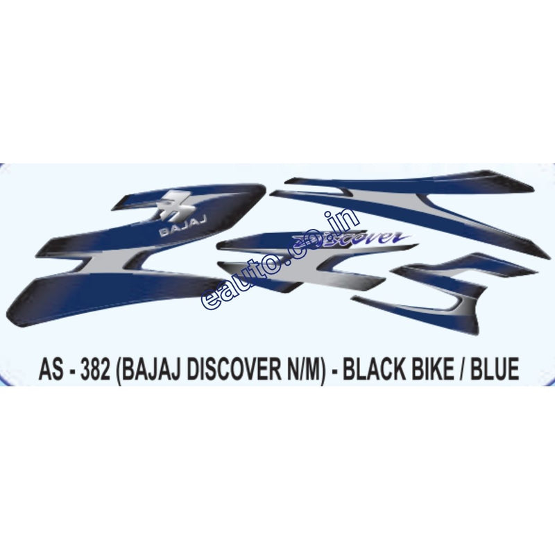 Graphics Sticker Set for Bajaj Discover | New Model | Black Vehicle | Blue Sticker