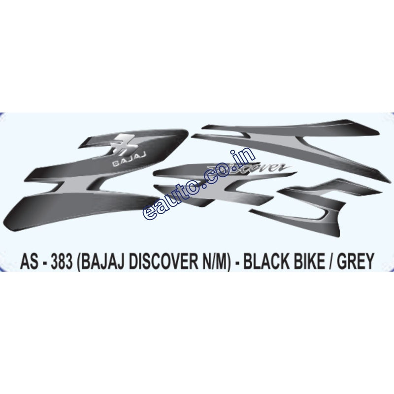 Graphics Sticker Set for Bajaj Discover | New Model | Black Vehicle | Grey Sticker