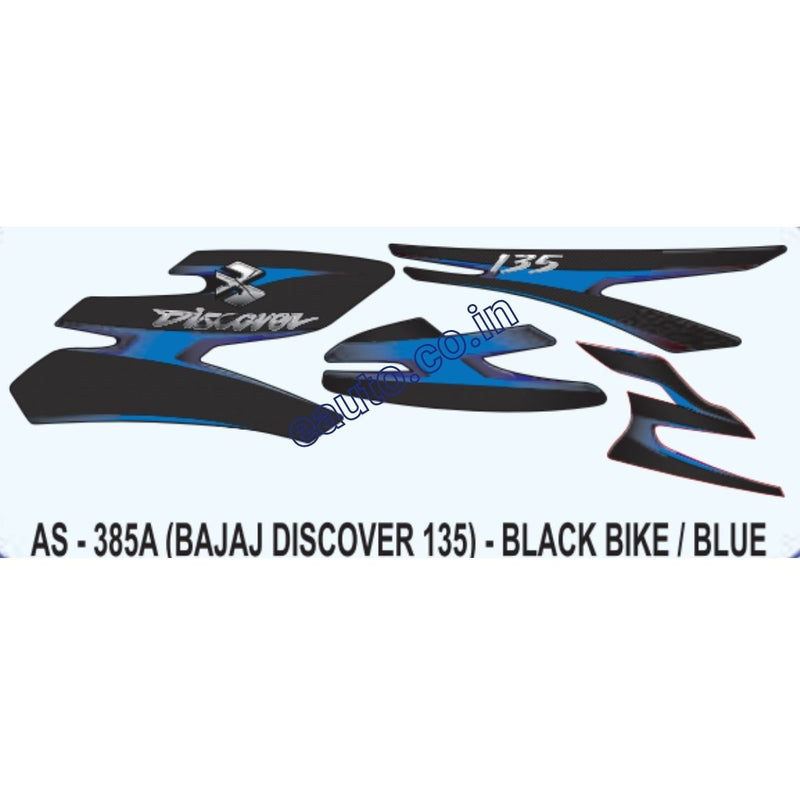 Graphics Sticker Set for Bajaj Discover 135 | Black Vehicle | Blue Sticker