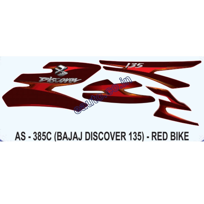 Graphics Sticker Set for Bajaj Discover 135 | Red Vehicle