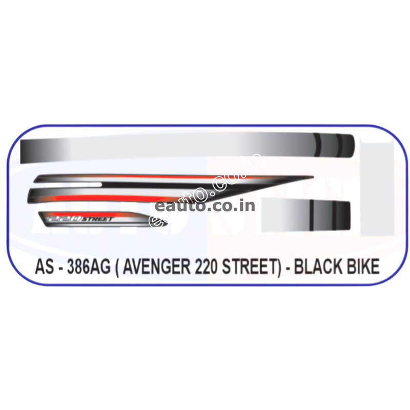 Graphics Sticker Set for Bajaj Avenger 220 Street | Black Vehicle