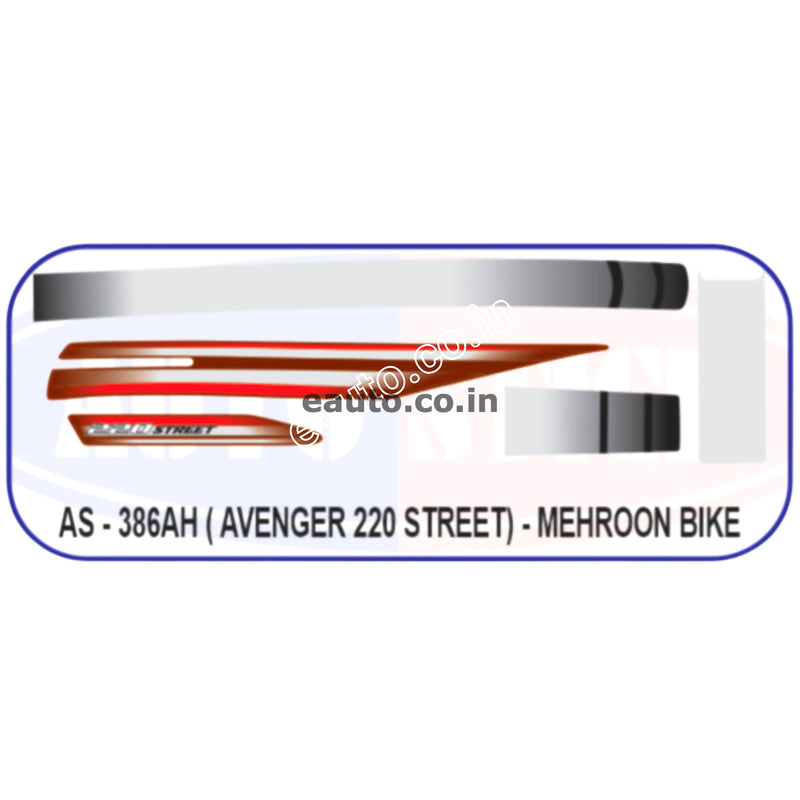 Graphics Sticker Set for Bajaj Avenger 220 Street | Maroon Vehicle