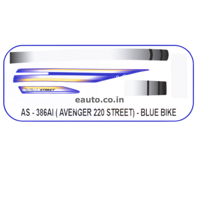 Graphics Sticker Set for Bajaj Avenger 220 Street | Blue Vehicle