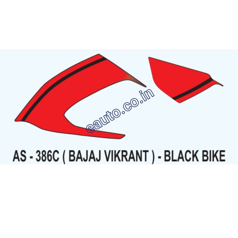Graphics Sticker Set for Bajaj Vikrant | Black Vehicle | Red Sticker