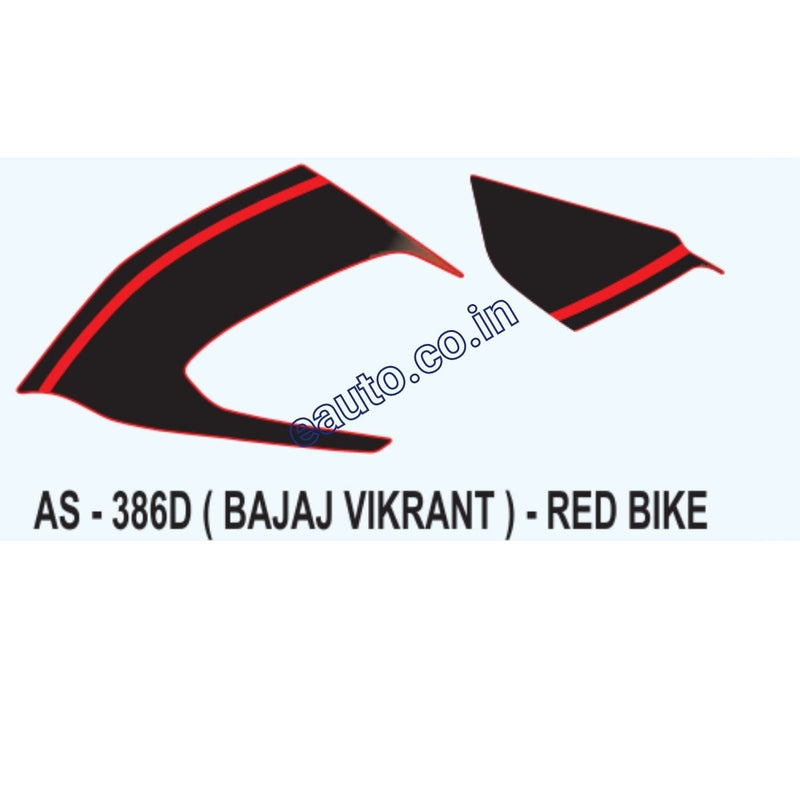 Graphics Sticker Set for Bajaj Vikrant | Red Vehicle
