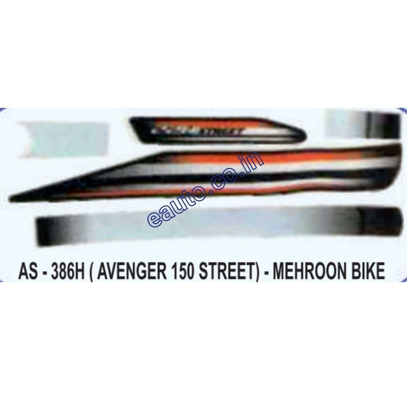 Graphics Sticker Set for Bajaj Avenger 150 Street | Mehroon Vehicle