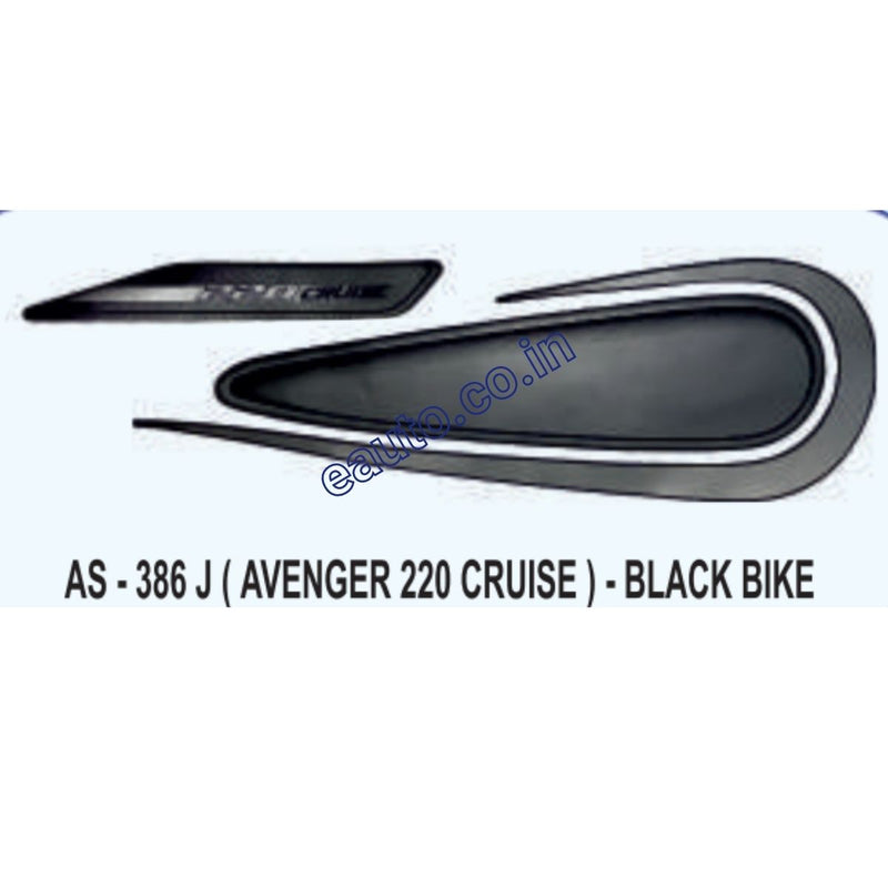Graphics Sticker Set for Bajaj Avenger 220 Cruise | Black Vehicle
