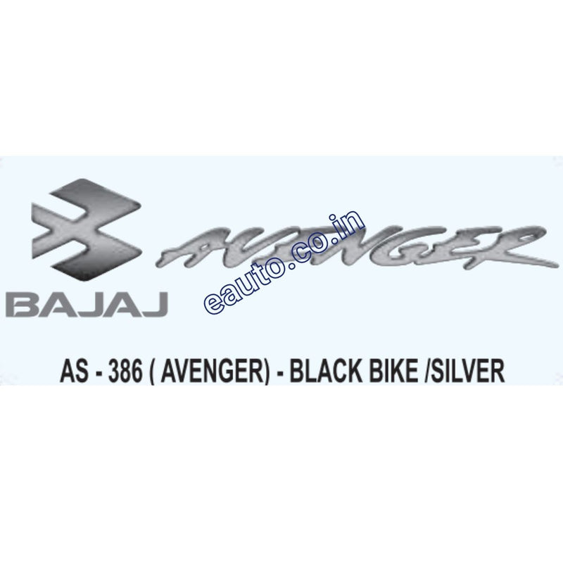 Graphics Sticker Set for Bajaj Avenger | Black Vehicle | Silver Sticker