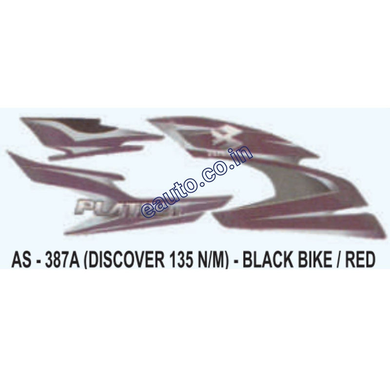 Graphics Sticker Set for Bajaj Platina | Old Model | Black Vehicle | Red Sticker