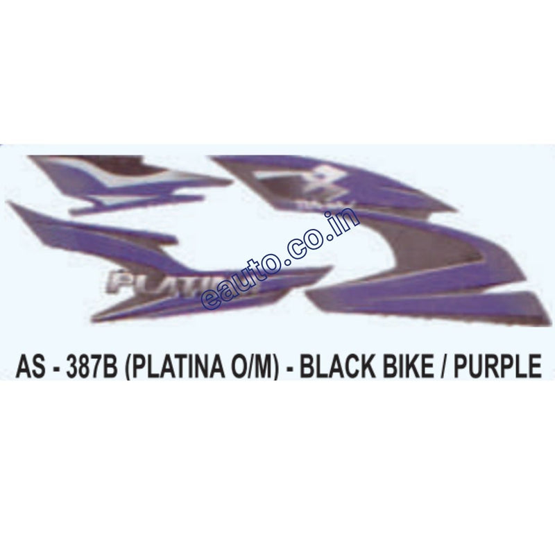 Graphics Sticker Set for Bajaj Platina | Old Model | Black Vehicle | Purple Sticker
