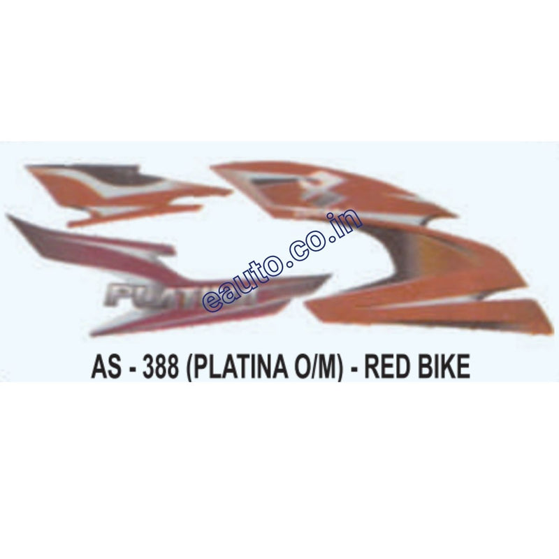 Graphics Sticker Set for Bajaj Platina | Old Model | Red Vehicle