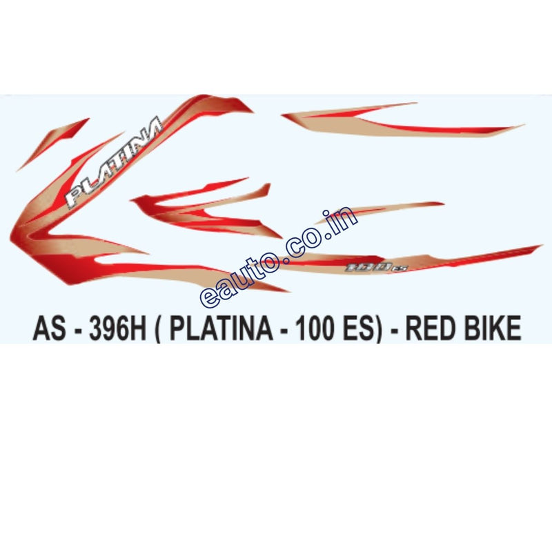 Graphics Sticker Set for Bajaj Platina 100 ES | Red Vehicle