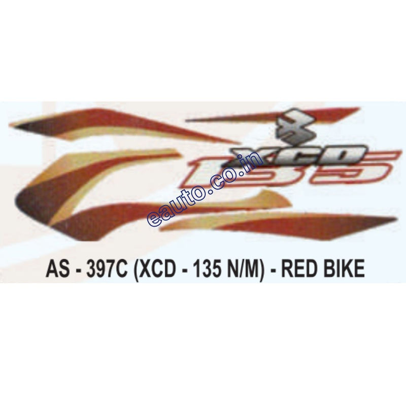 Graphics Sticker Set for Bajaj XCD 135 | New Model | Red Vehicle