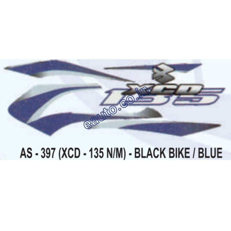 Graphics Sticker Set for Bajaj XCD 135 | New Model | Black Vehicle | Blue Sticker