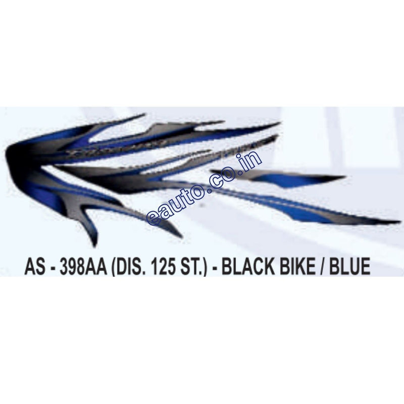 Graphics Sticker Set for Bajaj Discover 125 ST | Black Vehicle | Blue Sticker