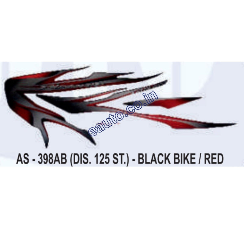 Graphics Sticker Set for Bajaj Discover 125 ST | Black Vehicle | Red Sticker
