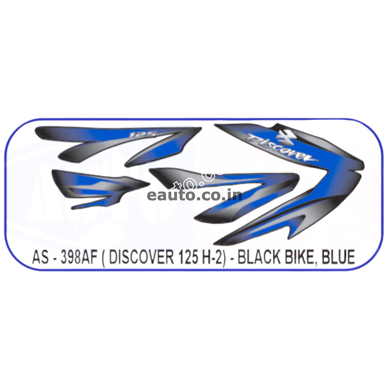 Graphics Sticker Set for Bajaj Discover 125 | H-2 | Black Vehicle | Blue Sticker