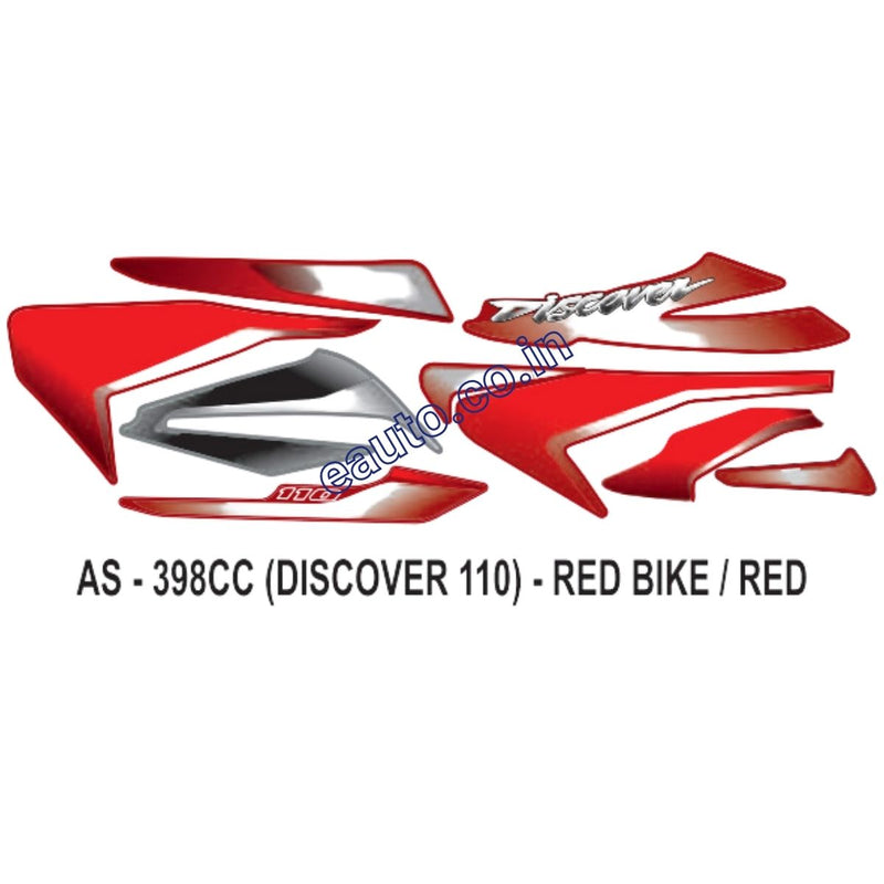 Graphics Sticker Set for Bajaj Discover 110 | Red Vehicle | Red Sticker