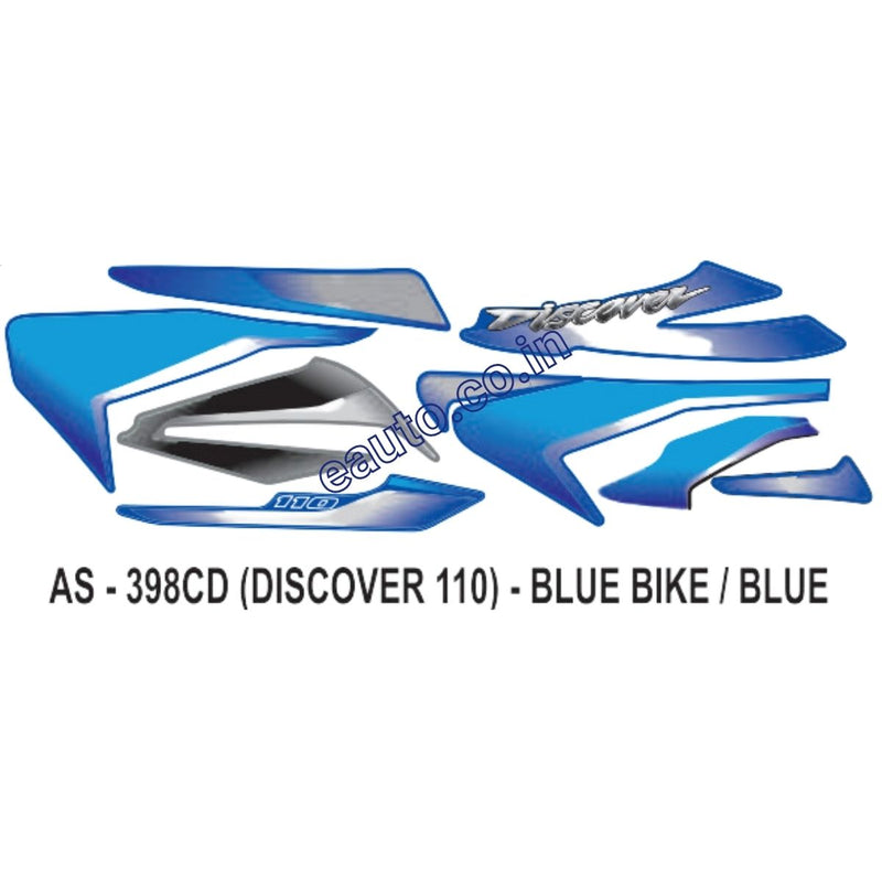 Graphics Sticker Set for Bajaj Discover 110 | Blue Vehicle | Blue Sticker