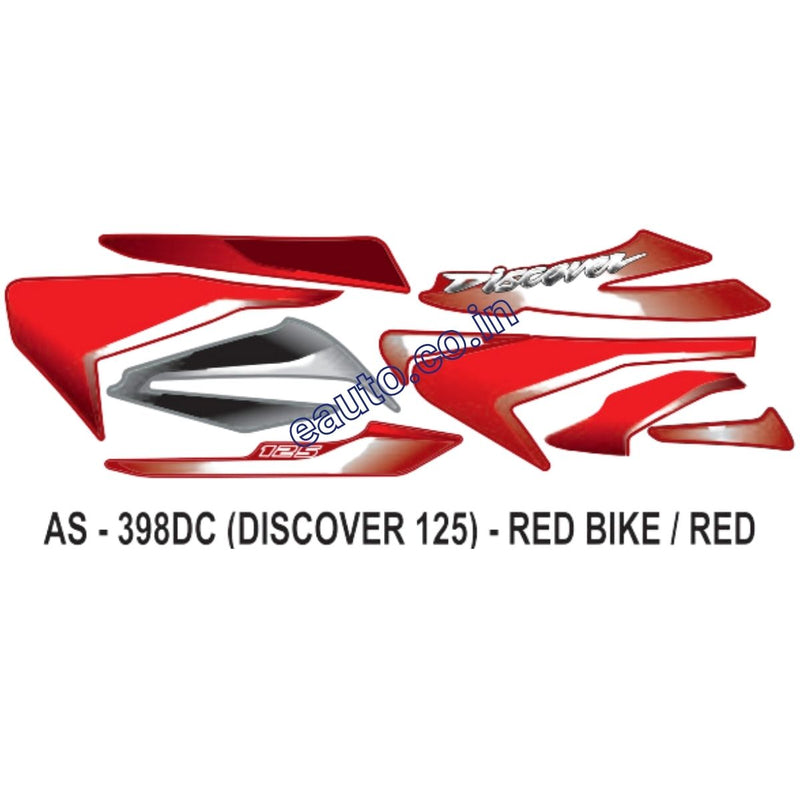 Graphics Sticker Set for Bajaj Discover 125 | Red Vehicle | Red Sticker