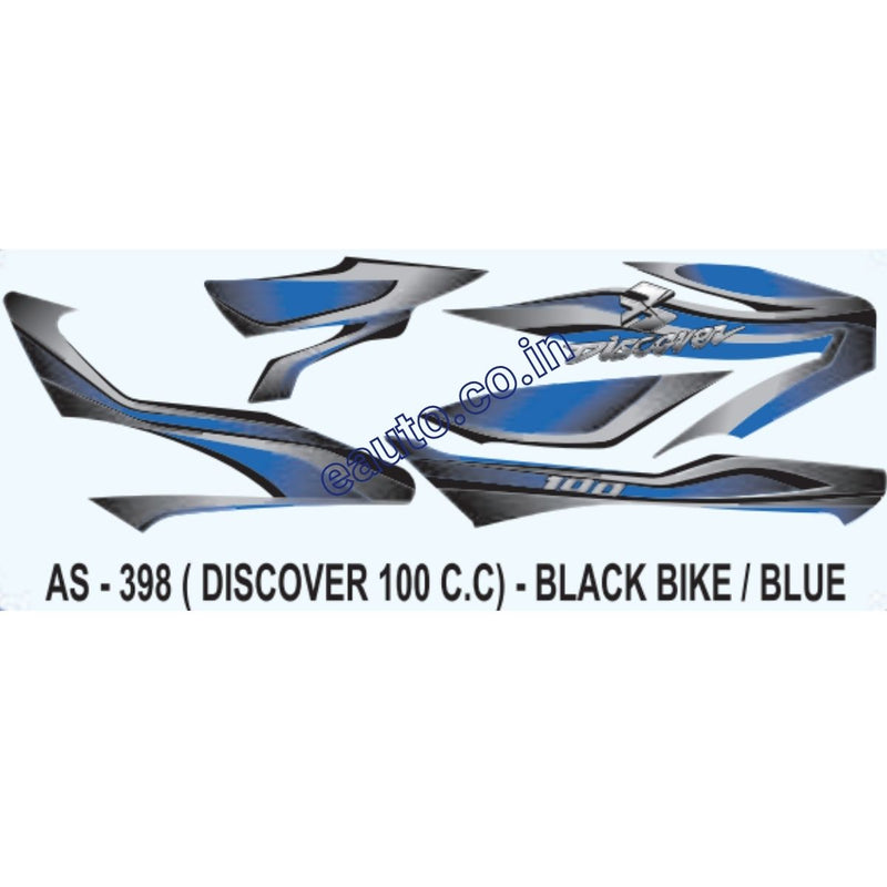 Graphics Sticker Set for Bajaj Discover 100CC | Black Vehicle | Blue Sticker
