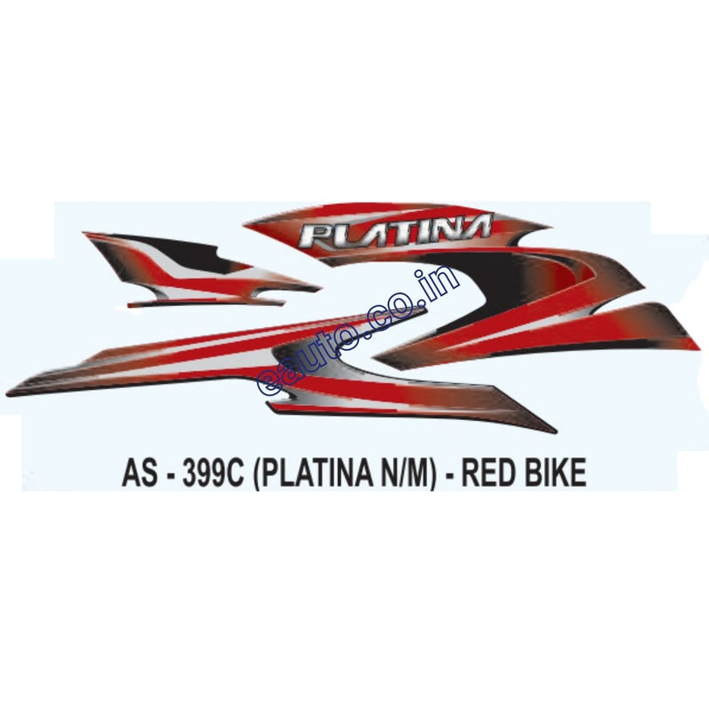 Graphics Sticker Set for Bajaj Platina | New Model | Red Vehicle