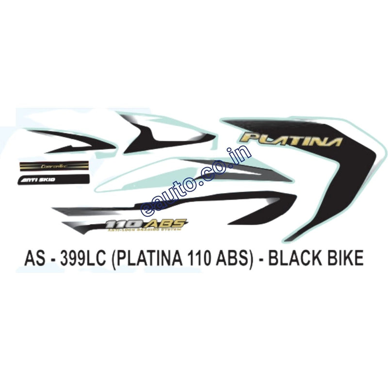 Graphics Sticker Set for Bajaj Platina 110 | ABS | Black Vehicle