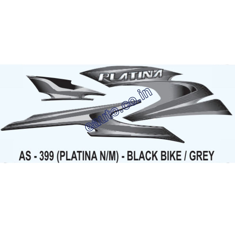 Graphics Sticker Set for Bajaj Platina | New Model | Black Vehicle | Grey Sticker