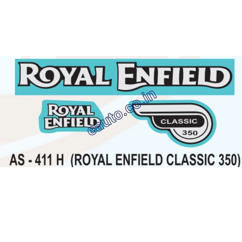 Graphics Sticker Set for Royal Enfiled Classic 350 | Blue Sticker