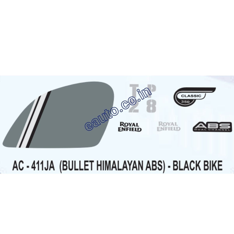 Graphics Sticker Set for Royal Enfield Bullet Himalayan | ABS | Black Vehicle