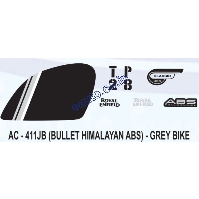 Graphics Sticker Set for Royal Enfield Bullet Himalayan | ABS | Grey Vehicle