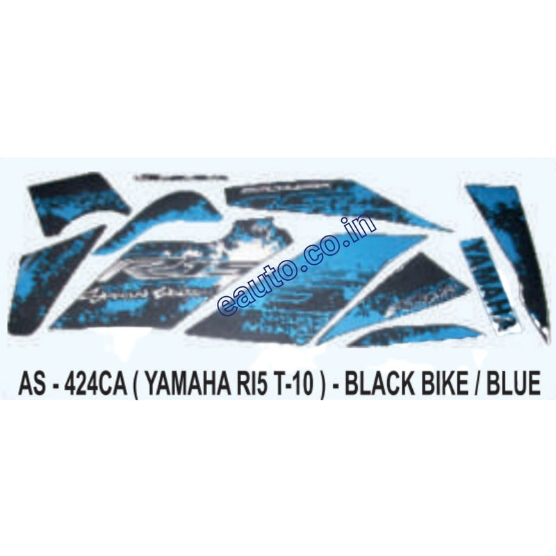 Graphics Sticker Set for Yamaha R15 | Type 10 | Black Vehicle | Blue Sticker