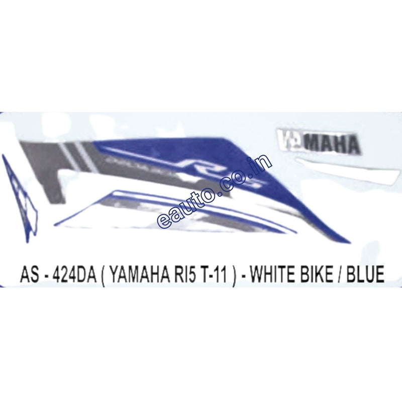 Graphics Sticker Set for Yamaha R15 | Type 11 | White Vehicle | Blue Sticker